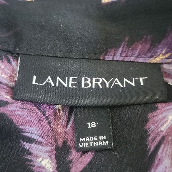 Lane Bryant Feather Corset Blouse, Back Zipper, Black & Purple, Size 18 - Picture 5 of 7